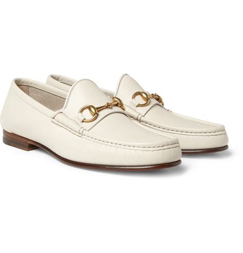 men's white Gucci loafers